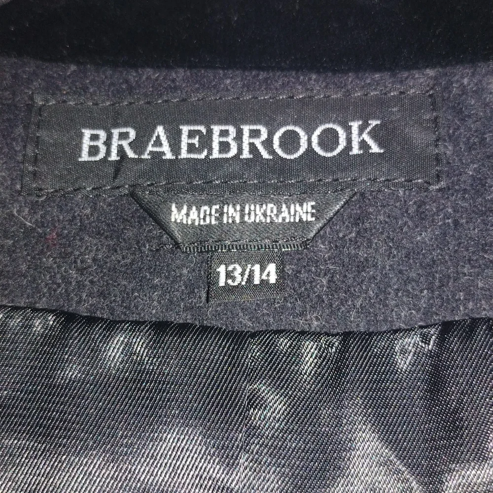BRAEBROOK women’s 100% WOOL Riding Jacket Velvet collar‎ Fully lined Size 13/14